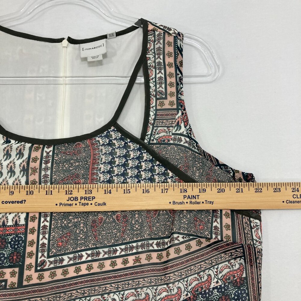 Junarose‎ size 14 Multicolor Patchwork Boho Print… - image 6